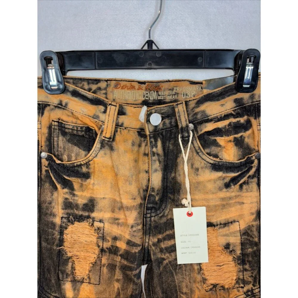 Denim  & Rivets Distressed New  Youth Brown Denim Size  S10